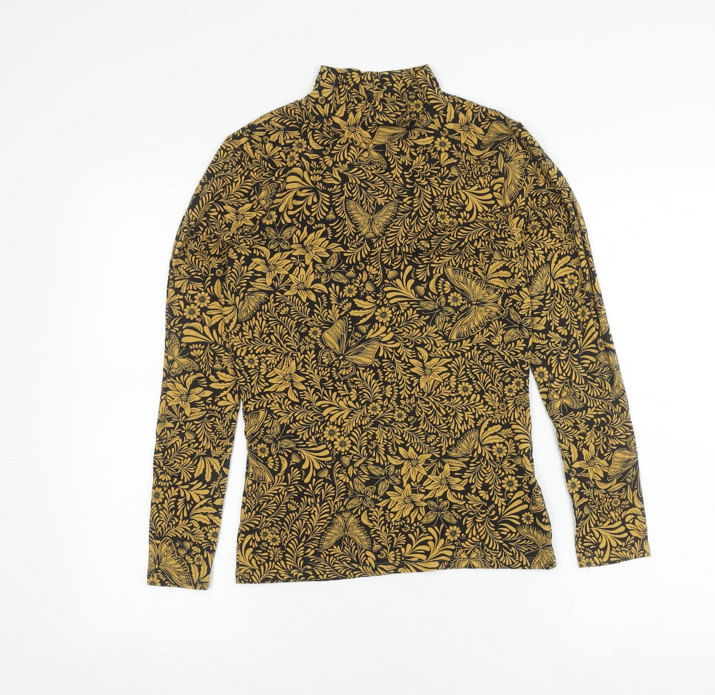 Marks and Spencer Women's Gold Floral 8 High Neck T-Shirt