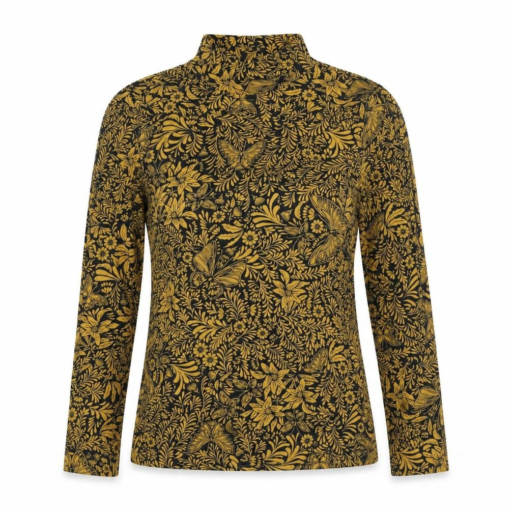 Marks & Spencer Women's Gold Floral 8 High Neck T-Shirt