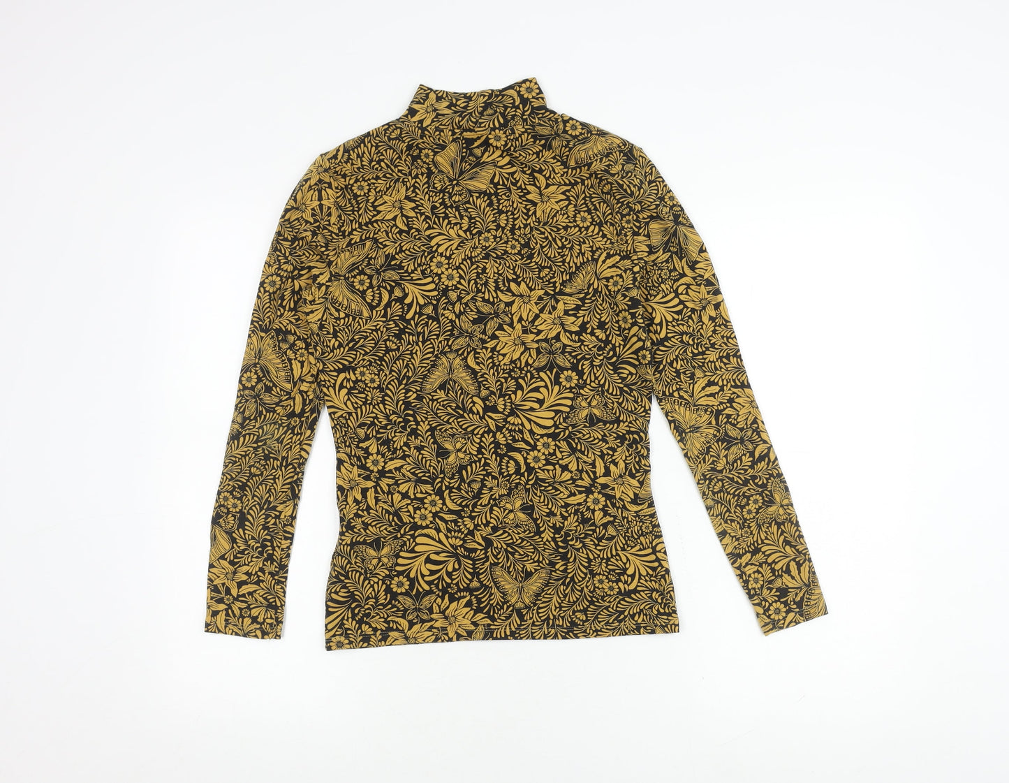 Marks and Spencer Women's Gold Floral 8 High Neck T-Shirt