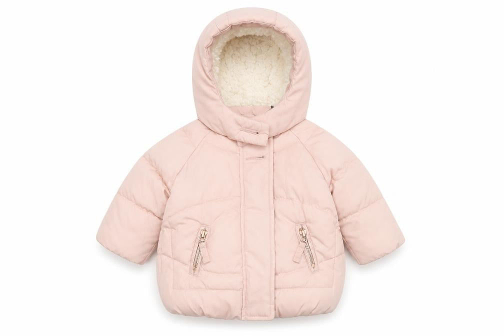 Next Pink Unisex Baby Puffer Jacket 3-6 Months Hooded