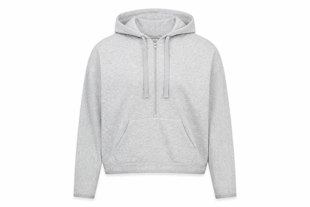 Calvin Klein Women's Grey Full Zip Hoodie L
