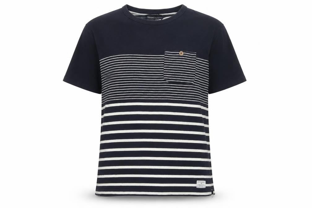 Shore Leave Unisex Black Striped Cotton T-Shirt M