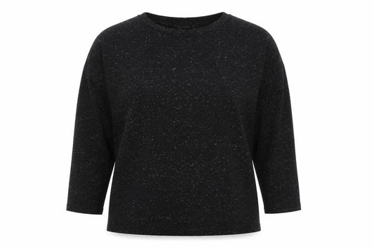 Front view of COS Women Black Crew Neck Top XS