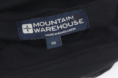 Brand and care label for Mountain Warehouse Black XS High Neck Top