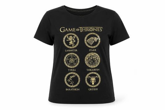 Game Womens of Thrones Black T-Shirt Size 14