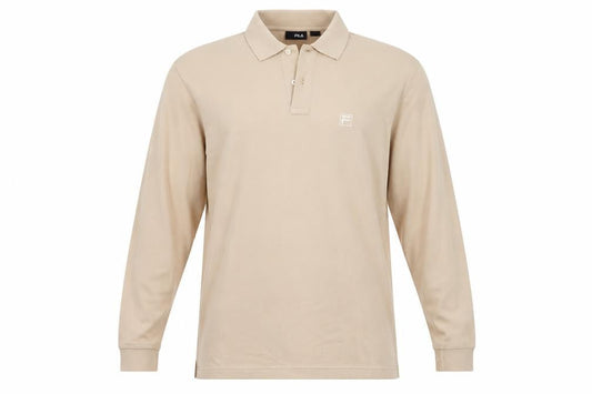 Fila Men's Beige Long Sleeve Polo Shirt XL
