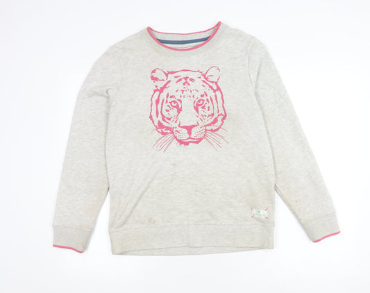 Brakeburn Women’s Grey Tiger Print Pullover Sweatshirt