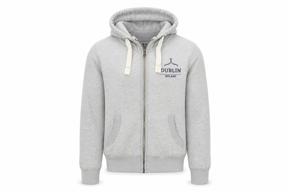 The Dublin Trading Co. Men's Grey Hooded Jacket M