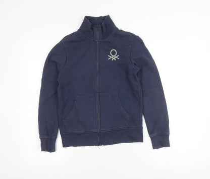 Additional front view of United Colors boys’ blue xl track jacket full zip