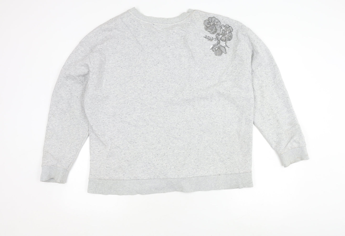 United Colors of Benetton Women's Grey Cotton Blend Pullover Jumper Size XS
