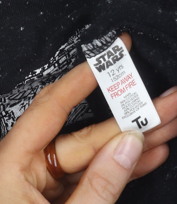 Star Wars Boys Black Hooded Jacket 12 Years