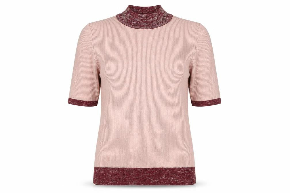 Marks & Spencer Women's Pink Mock Neck Pullover Jumper