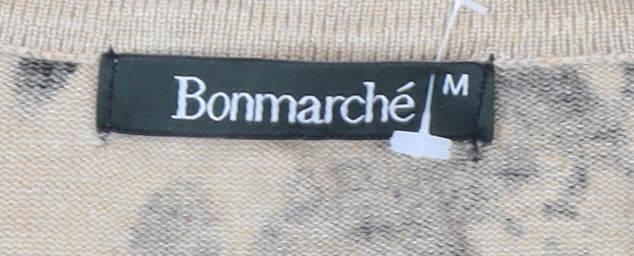 Bonmarché Women's Beige Floral Cardigan M Casual