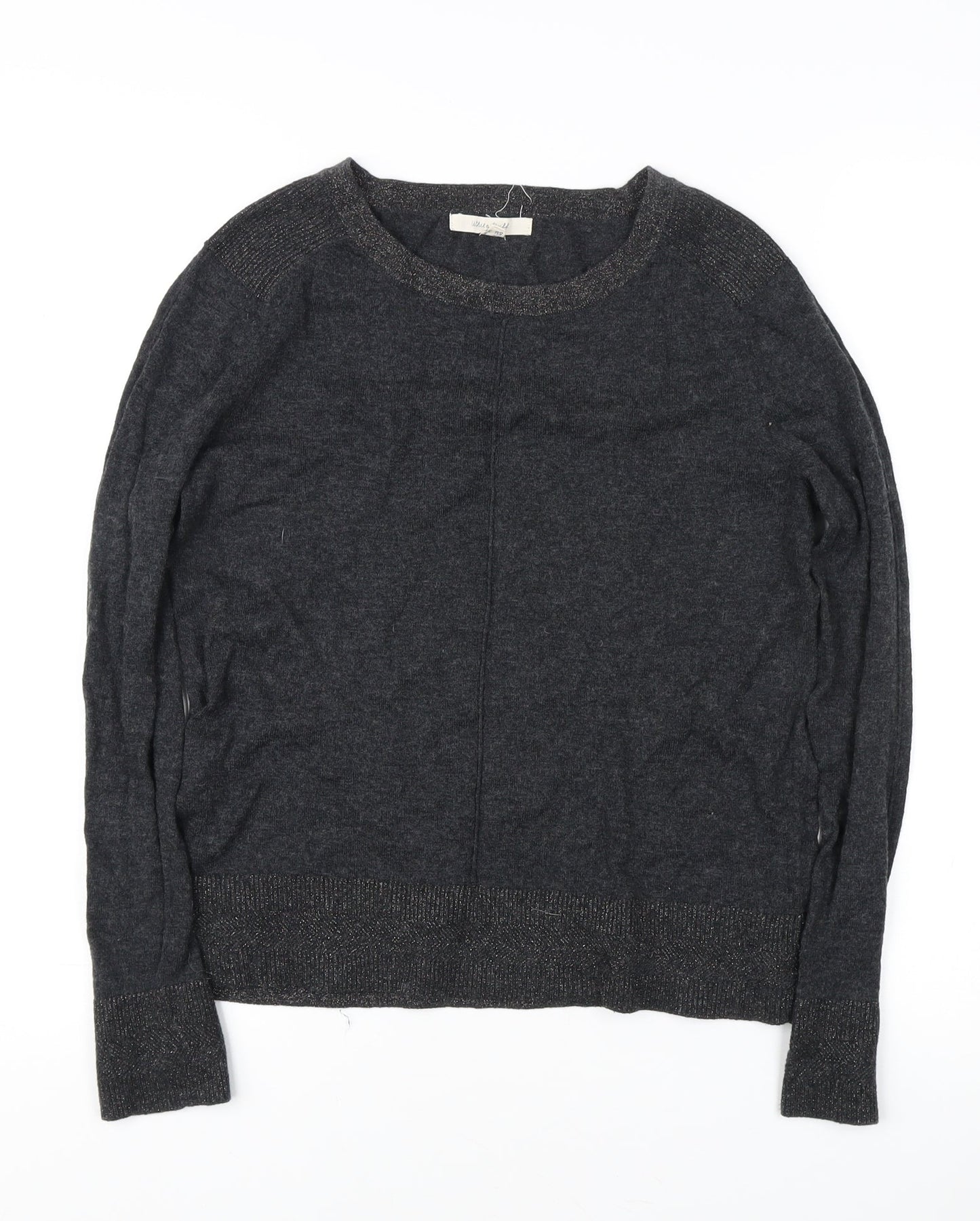 White Stuff Women's Grey Crew Neck Jumper, Size 8, Long Sleeve