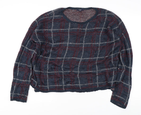 KIABI Men's Blue XL Pullover Jumper, Check Pattern