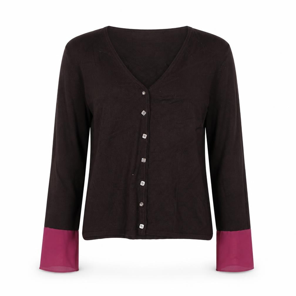 Principles Women's Brown Cardigan M Button Accent