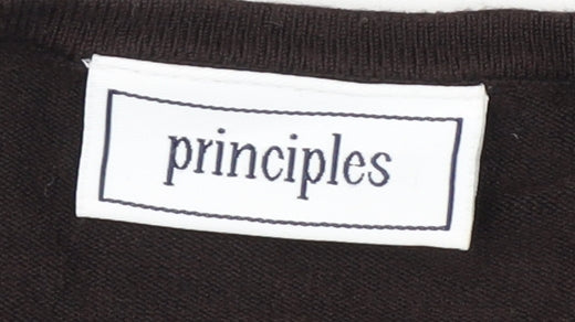 Principles Women's Brown Cardigan M Button Accent