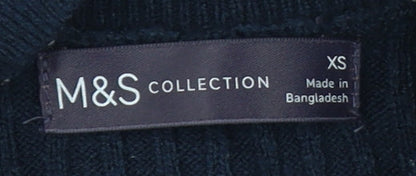 Marks & Spencer Men's Blue Striped XS Jumper
