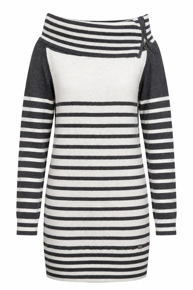 Lipsy Women's Grey Striped Pullover Jumper, Size 8