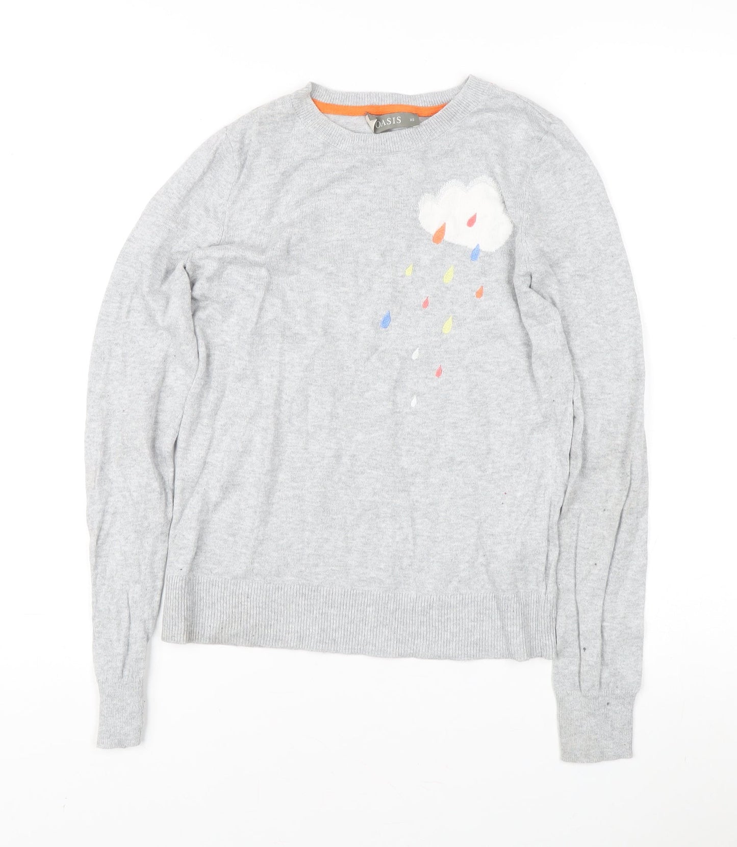 Oasis Women's Grey XS Pullover Jumper, Nature Theme