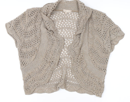 Soon Women's Beige Shrug Knit Cotton Size 12
