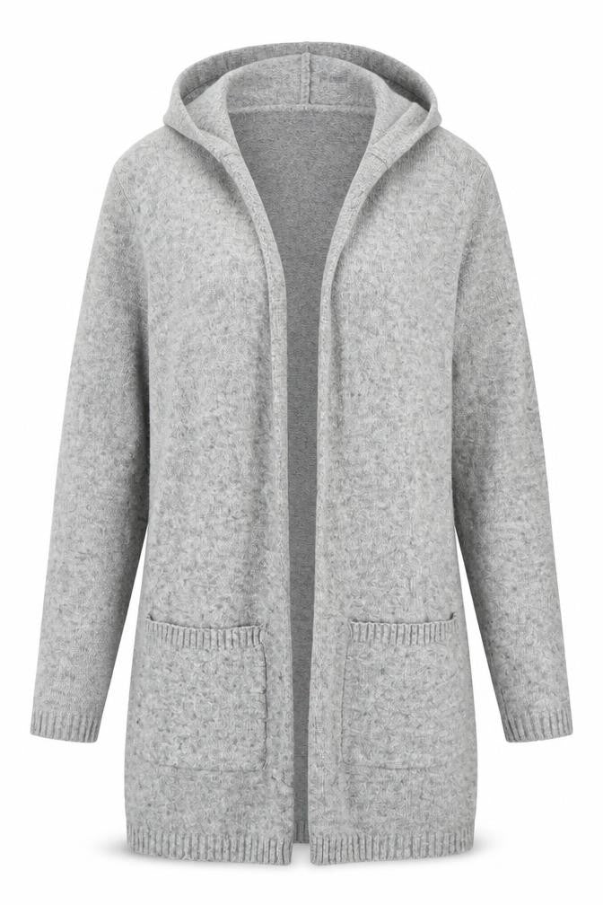 ONLY Women's Grey Hooded Cardigan XS