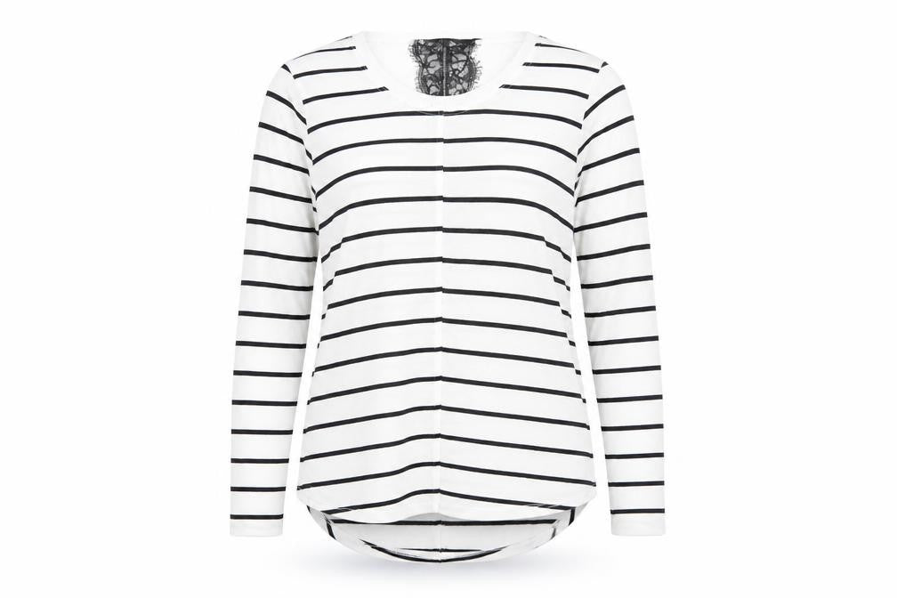 Next Women's White Striped V-Neck T-Shirt Size 10