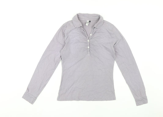 People Tree Women's Grey Polo Top Size 10