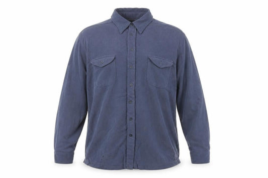 Marks & Spencer Unisex Blue Button-Up Shirt Size 14