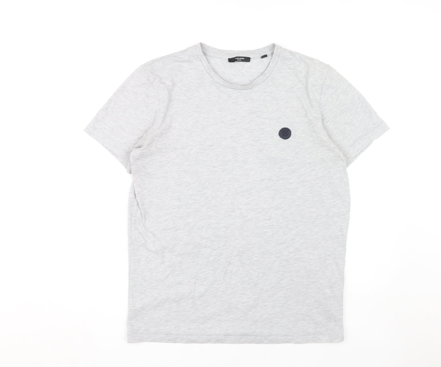 Jack & Jones Men’s Grey Crew Neck T-Shirt, L