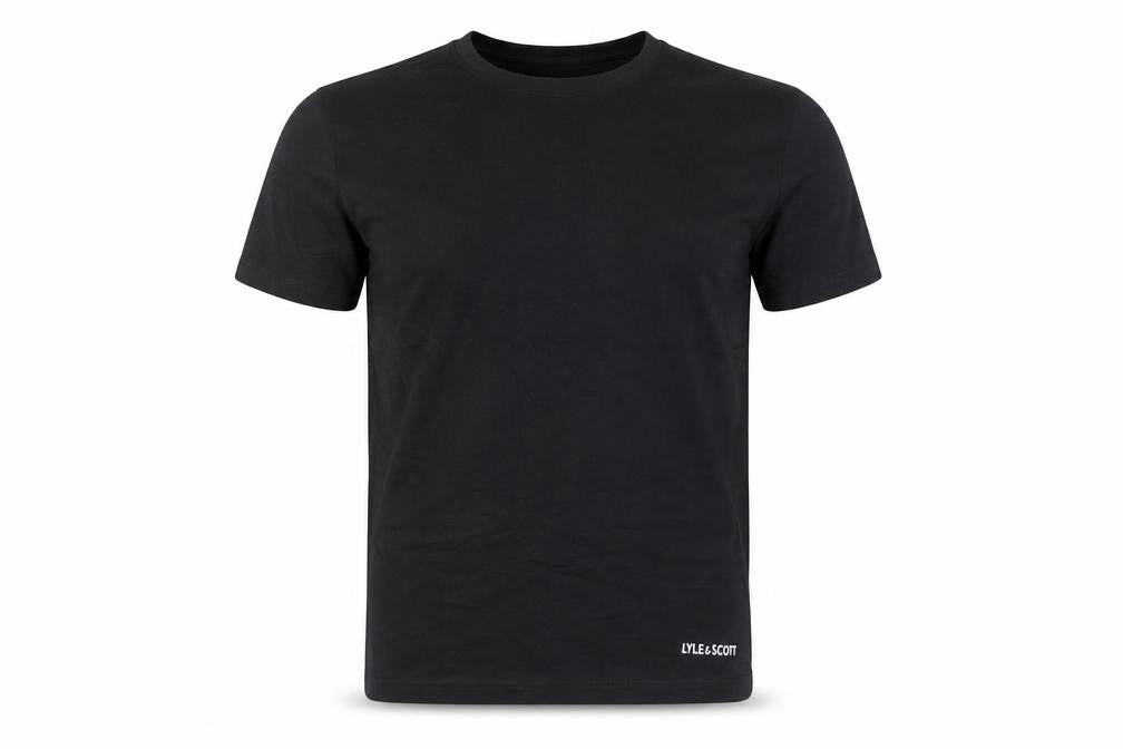 Lyle & Scott Men's Black Crew Neck T-Shirt, Size L