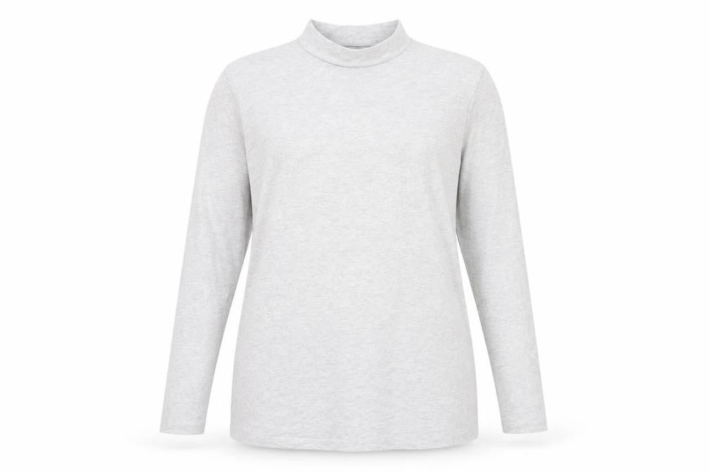 Capsule Women's Grey Mock Neck Jersey T-Shirt Size 18