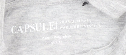 Capsule Women's Grey Mock Neck Jersey T-Shirt Size 18