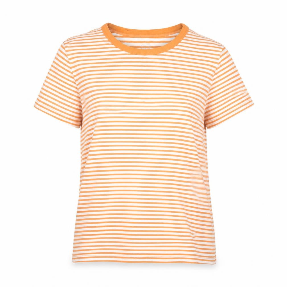 Fossil Women's Orange Striped Ringer T-Shirt S