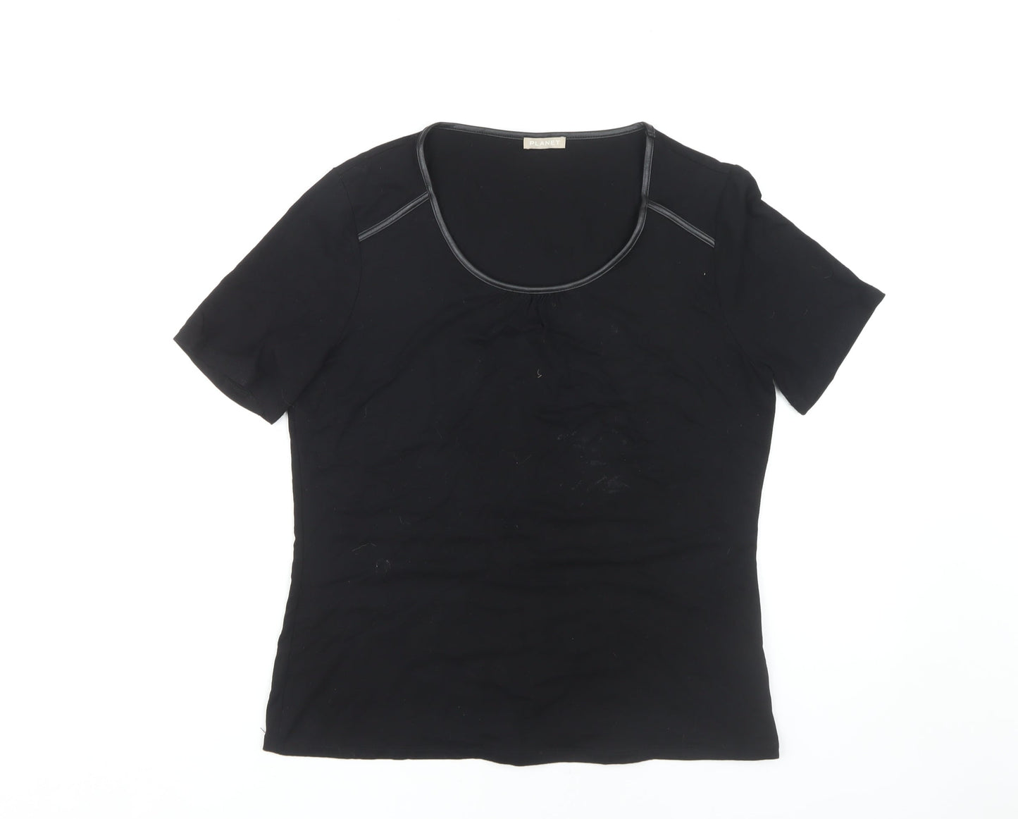 Planet Women's Black M Scoop Neck T-Shirt Casual