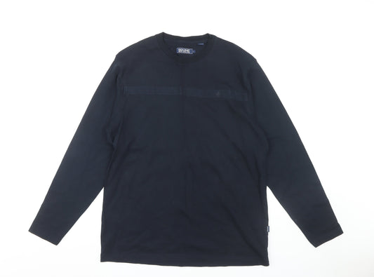 Maine New England Men's Black Long Sleeve Cotton T-Shirt L