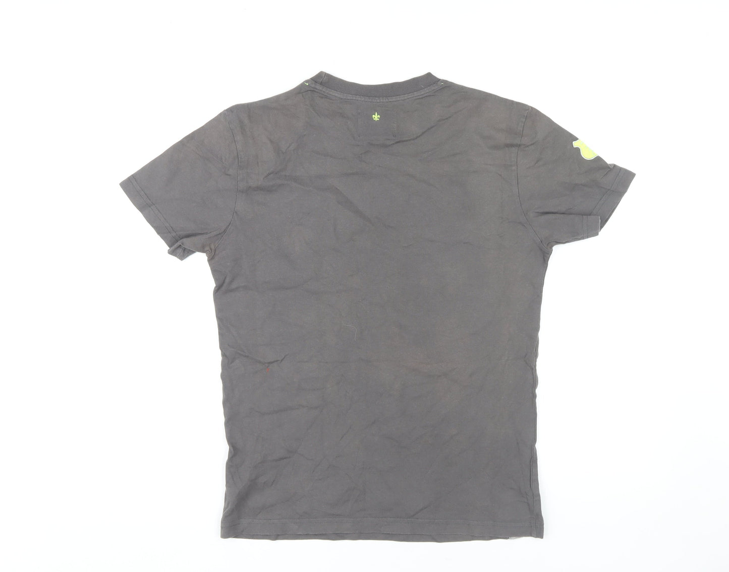 Henleys Men's Grey Graphic Short Sleeve T-Shirt, Size 2