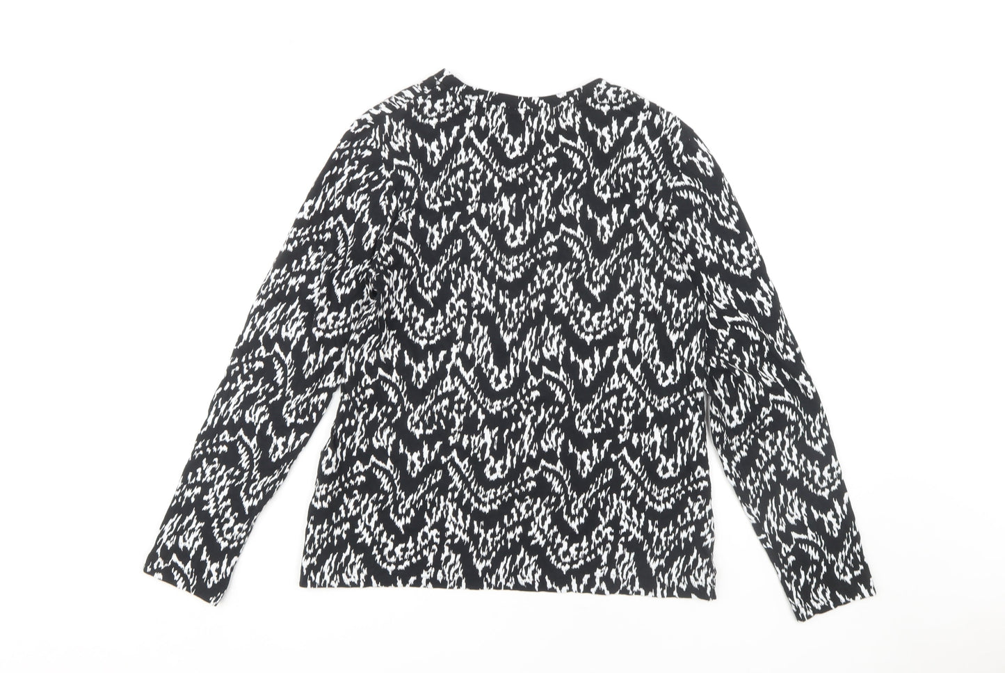 Marks and Spencer Women's Black Geometric Blouse M