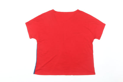 YIDARTON Women's Red Colourblock T-Shirt, 2XL