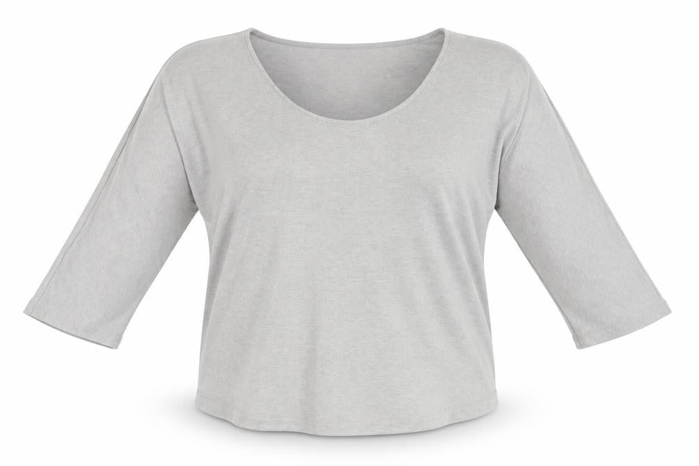 Mango Women's Grey T-Shirt XS with 3/4 Sleeves
