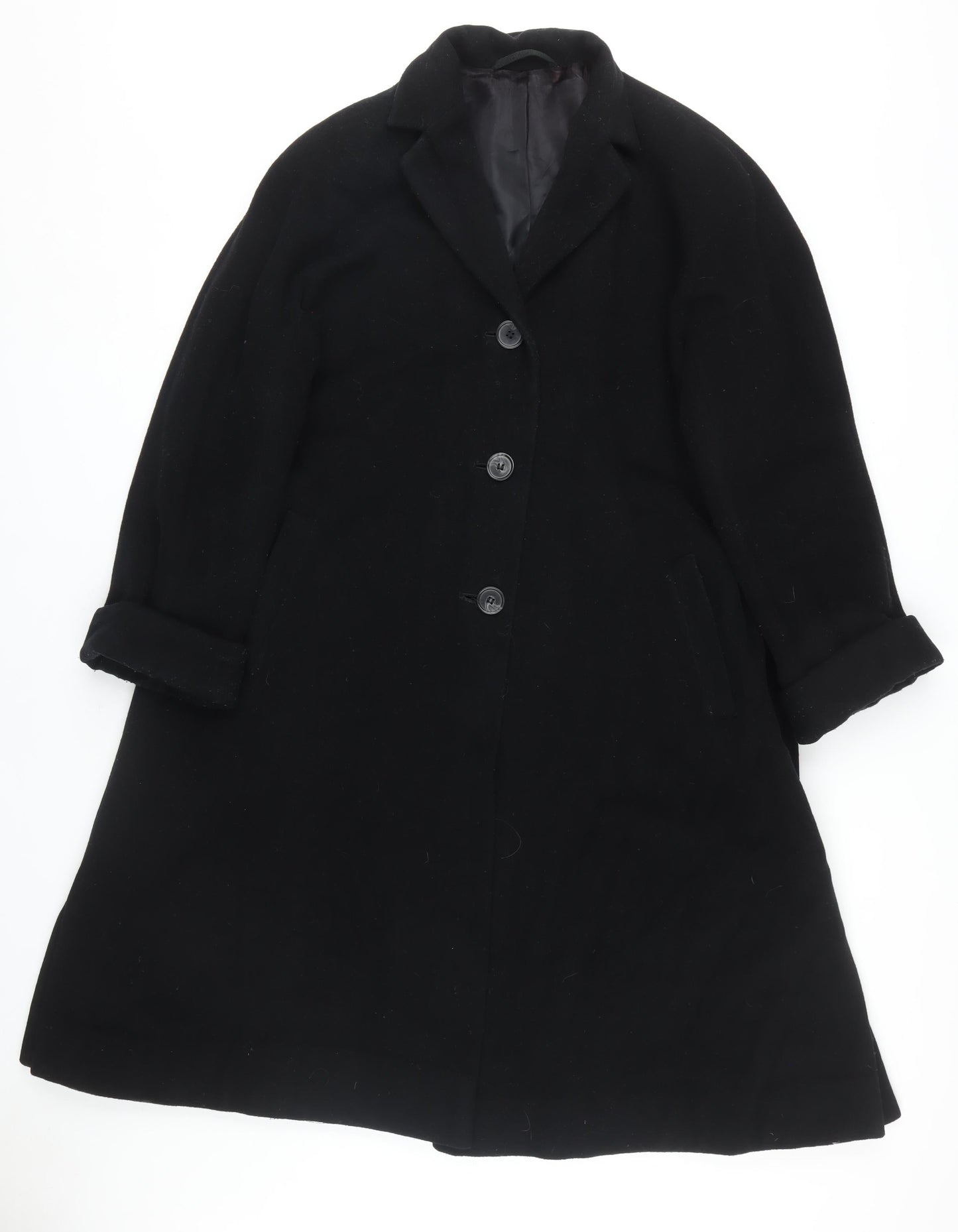 Next Women's Black Wool Overcoat Size 8