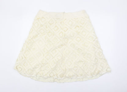 Back view of Principles Women Ivory A-Line Skirt, size 16