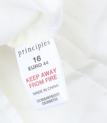 Brand and care label for Principles Women Ivory A-Line Skirt, size 16