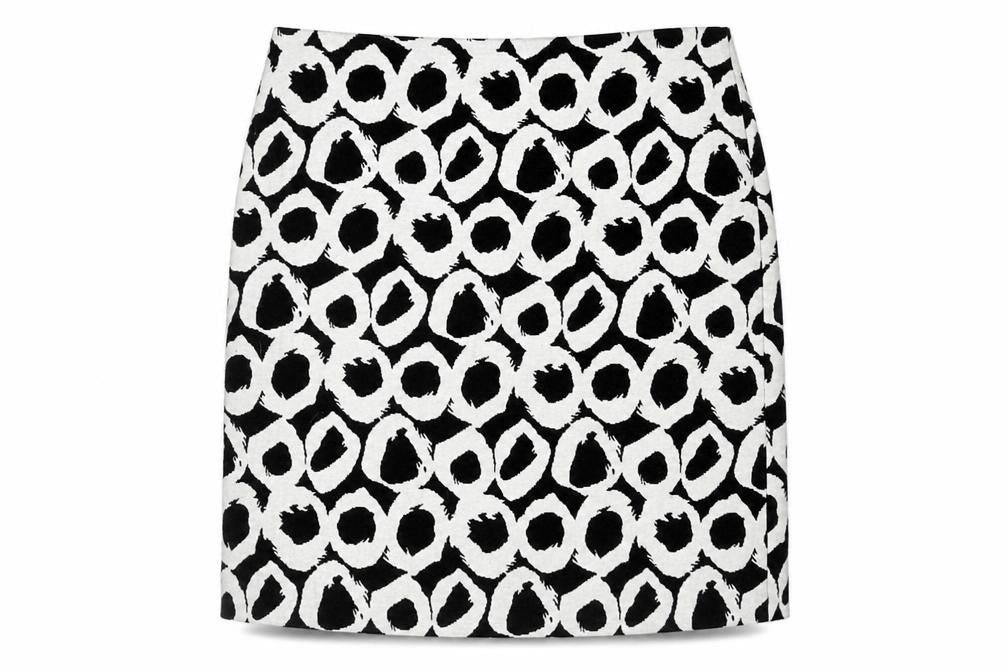 Marks & Spencer Women's Black/White Knee Length Skirt