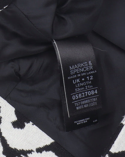 Marks & Spencer Women's Black/White Knee Length Skirt