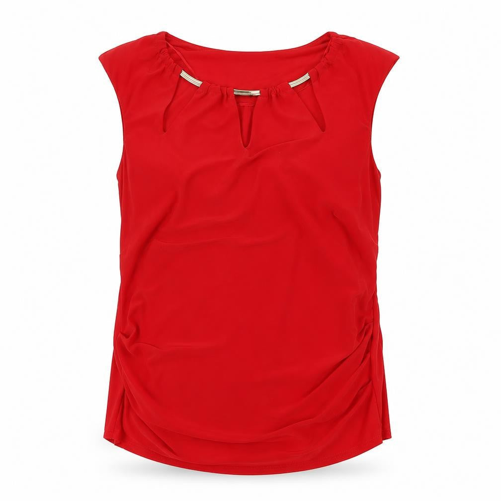 Roman Women's Red Sleeveless Blouse Size 12