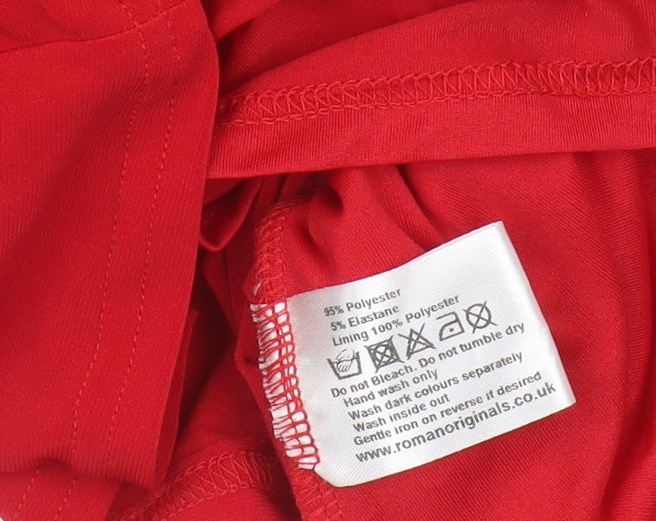 Roman Women's Red Sleeveless Blouse Size 12