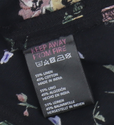Urban Outfitters Women's Black Floral Slip Dress S