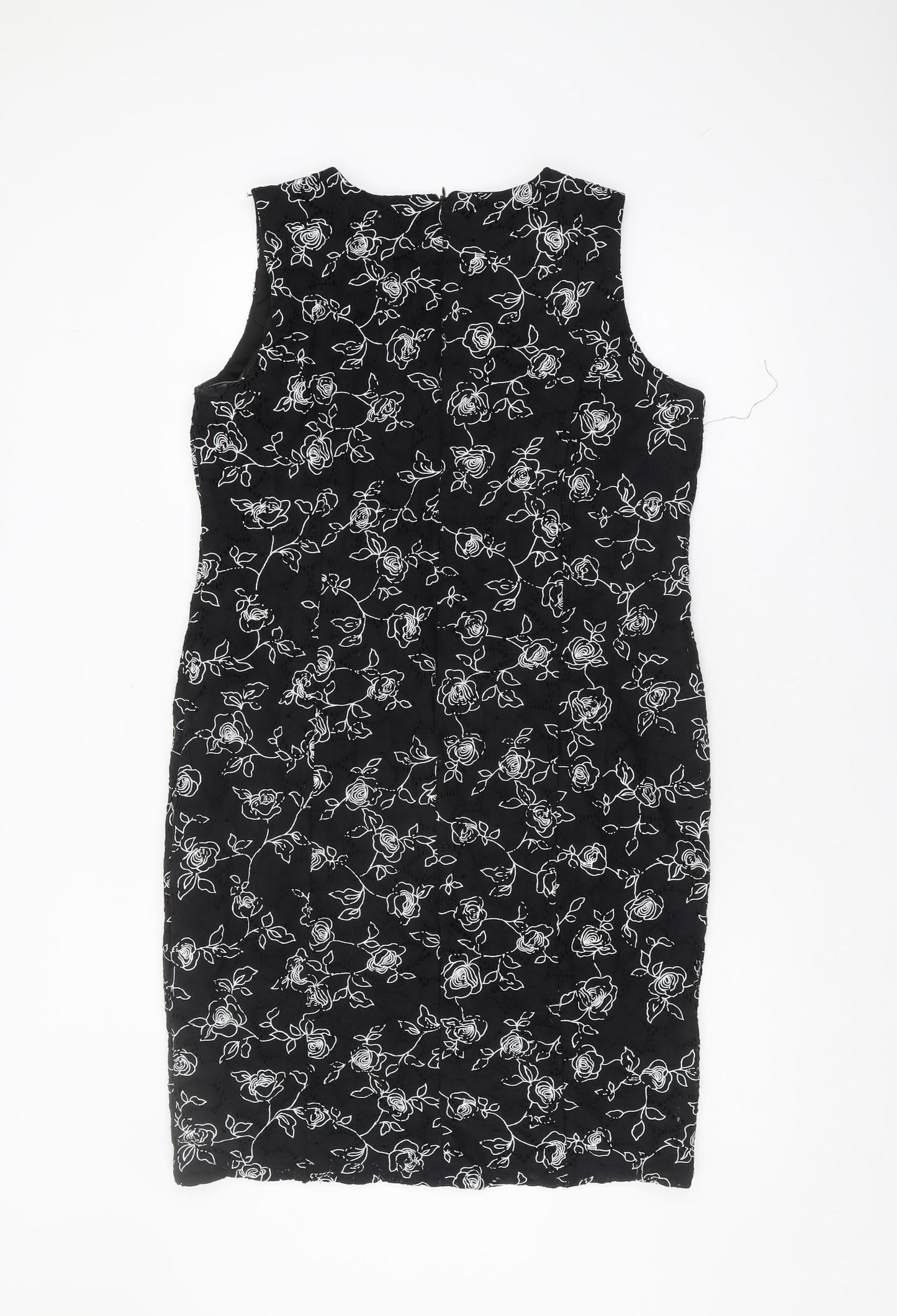 Anna Rose Women's Black Floral Sheath Dress Size 16