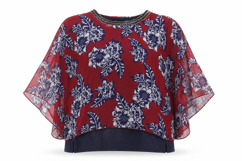 Klass Floral Beaded Women's Multicoloured Top XL